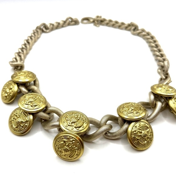 CAbi Bracelet Necklace Coco Eagle Button Necklace Gold Tone Button Necklace - Picture 8 of 15